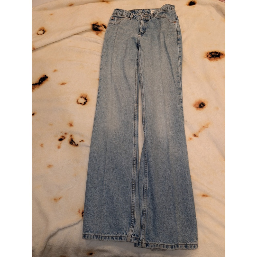 Vintage Levis 517 Boot Cut Low Rise Jeans Light Wash 5 JR L Made in Puerto Rico